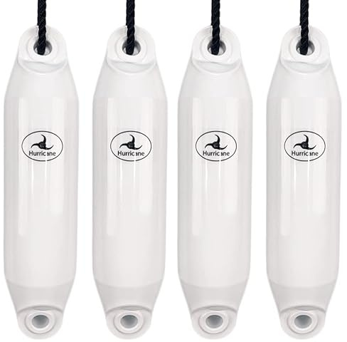 Hurricane Fenders Original Series Boat Fender PM01 40cm x 10cm (16 x 4) - White - Pack Of Four