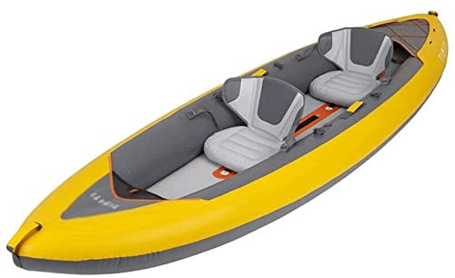 OLOTU Abriebfestes aufblasbares Kajak 2-Personen-Schlauchboot Tragbares Kajak-Set mit Zwei Paddeln und Hochleistungs-Luftpumpe