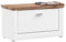 xonox.home Garderobe Michigan X1FC1631 Sitzbank Bank Schuhregal Schuhschrank Schuhkommode in Front weiß matt Tiefzieh, Korpus weiß Nb.und Absetzung Viking Oak Nb.ca. 79x44x37 cm