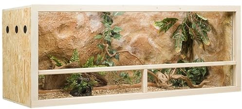 GECKOX OSB Terrarium, Holzterrarium 150x60x60 cm mit Seitenbelüftung, Zierleistenset:mit Zierleistenset, Sicherheitspaket:ohne Sicherheitspaket