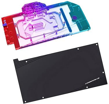 Kupfer GPU Wasserkühlungsblock GPU Waterblock Grafikkarte Wasserkühlblock für Asus Tuf Gaming GeForce RTX 4090 OG (5V ARGB RBW Aura-Effekt LED Lichter GPU Block mit Backplatte)