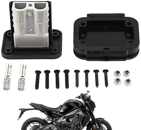 Kirdume Base du Panneau de Prise, Panneau de Montage de fiche 50a pour connecteurs Anderson, Cadre encastré avec Couvercle Compatible pour Voiture, Bateau, Camping-Car, systèmes solaires