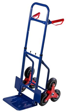 Carretilla para escaleras hasta 150 kg, plegable, 3 ruedas, de goma dura, marco de tubos de acero, carretilla de transporte