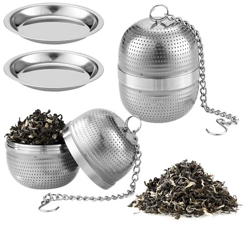 2 Pezzi Infusore per Tisane,Infusore Tisane e Te a Forma di Palla, Filtro de Te Acciaio Inossidabile 304, può essere utilizzato per teiera, tazza di tè, cucina cucina.