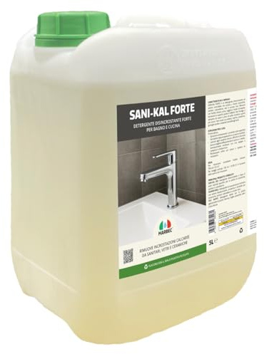 MARBEC SANI-KAL FORTE 5LT Detergente anticalcare forte per bagno, elimina incrostazioni resistenti, ruggine e sapone, ideale per sanitari, vetri e rubinetterie.
