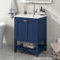 Badmöbel Einzel Waschtisch mit Unterschrank 60cm mit Keramik-Waschbecken(blau)