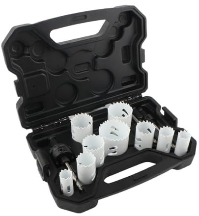 M42 Bi-Metall-Kobalt-Lochsägen-Bohrer-Set, 9-teilig, Lochschneider-Bohrer mit Kobalt für Holz, Trockenbau, Aluminium, Gipskarton, 1 Set