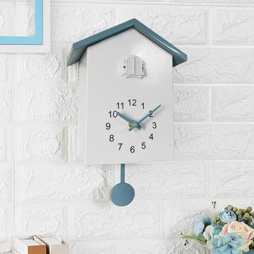 WAZUBC Orologio a Cucù Moderno da Parete Orologio a Cucù con Pendolo Vintage con Richiamo del Cucù per Decorazione Artistica Della Casa Della Parete Dell'ufficio Del Soggiorno (Grigio)