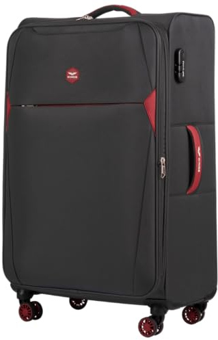 Wings Valise en tissu à coque souple - Valise légère à coque souple avec 4 roulettes - Bagage de voyage en tissu - Grande valise pour valise de voyage - Valise et trolleys - Valise souple pour voyage,