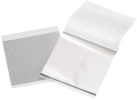 sourcing map 100pcs Leaf Sheets, 3.5 x 3.5 Foil Sheets Paper Sheets for DIY Crafts Painting Nails Resin Furniture Decoration(Light Champagne Silver)