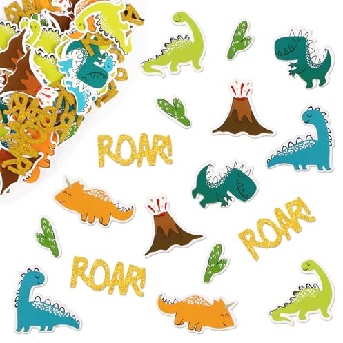BETESSIN 100Pcs Confettis Table Dinosaures Décoration Anniversaire Enfants Garçons