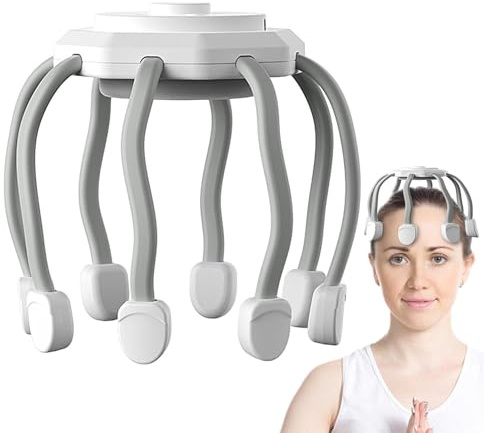 Dispositivo di massaggio della pelle della testa e della testa Dispositivo di massaggio della testa portatile elettrico con 10 contatti vibranti-3 modalità Massaggiatore della testa di graffio scalato