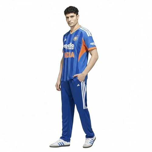 adidas India T20 Player Edition Jersey 25-26 (US, Alpha, Medium, Regular, Bright Royal)