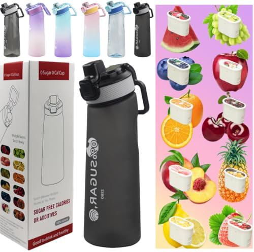 Putextile 3.0 Botella De Agua Con 1 CáPsula De Sabor, Material Tritan Juego De Inicio De 700 Ml, Botellas De Bebida Sin Bpa, Adecuado para gimnasios y escuelas (Color D+1 Random POD)