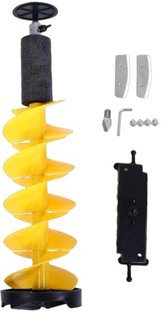 Garsent Foret à Tarière à Glace, Foret à Glace électrique, à Trou de Poteau en Nylon de 8 Pouces de Diamètre avec Protection de Coupe, Percez Facilement à Travers des Couches de