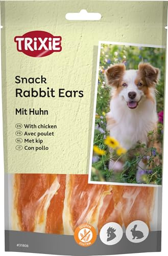 TRIXIE Hasenohren mit Huhn - glutenfreier Hundesnack - hoher Fleischgehalt - 80 g - 31808