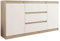 Framire R-140-S3 Kommode in Sonoma Eiche mit Weiß, Kommode mit 3 Schubladen, 2 Türen, Schrank für Schlafzimmer, Wohnzimmer, Bad, 76 x 140 x 40 cm