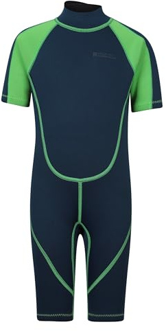 Mountain Warehouse Kids 2.5/2mm Shorty Wetsuit | Childrens Wetsuit with Adjustable Neck Closure, Easy Glide Zip & Comfy Flat Seams Neoprene Design, For Beach, Summer, Surfing