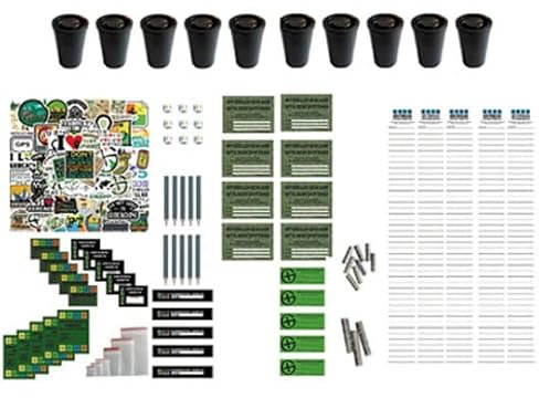 Refill Set 145tlg Geocaching Wartung Logbücher Logstreifen Filmdosen Aufkleber