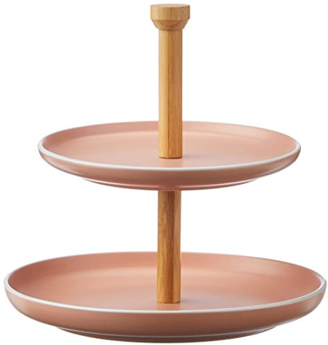 DAY useful everyday Etagere aus Keramik mit zwei Etagen, Korall, Höhe 25 cm