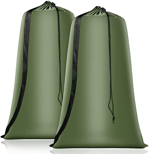 Heavy Duty Laundry Bag 2 Pack XL Nylon Laundry Bags with Straps, Washable Large Dirty Clothes Organizer with Drawstring Closure, Travel Washing Bag Fit a Laundry Hamper or Basket