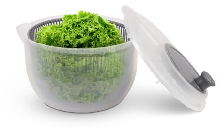 Pro Home Salatschleuder (2,7 Liter, Ø20cm) BPA-frei, 3in1 - Schleuder, Sieb und Salatschüssel, 3D Kurbel - Schleudern ohne Kraftaufwand, Salattrockner