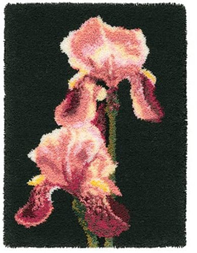 MIDUNU Knüpfhaken-Set, Diy-Kissen-Set Zum Häkeln Für Erwachsene, Unvollendetes Knüpfhaken-Geschenk-Teppich-Set, Geeignet Für Diy-Anfänger, Orchidee (52 Cm X 38 Cm)