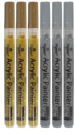 JIAHG 6PCS Water-Based Acrylic Paint Marker Pens DIY Art Painting Drawing Writing Pen Artistic Graffiti Pen for Mugs Canvas Plastic Ceramic Wood Glass Stone