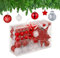 Relaxdays Weihnachtskugeln 101er Set, Kunststoff, Weihnachtsbaumdeko mit Kugeln & Spitze, Christbaumschmuck, rot/weiß