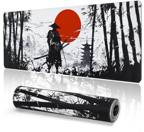 DESERO Large Gaming Mouse Pad (800 x 300 x 3 MM) XL Extended Desk Mat, Japanese Mouse Mat, Gaming Keyboard Mousepad, Big Desk Pad with Non-Slip Base and Stitched Edge for Office/Gaming.(B18)
