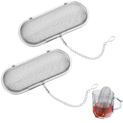 BOHUIZ 2 spezie, colino per spezie da cucinare, in acciaio inox, colino per tè, spezie, filtro per tè, spezie, filtro per tè, filtro per spezie, filtro per tè