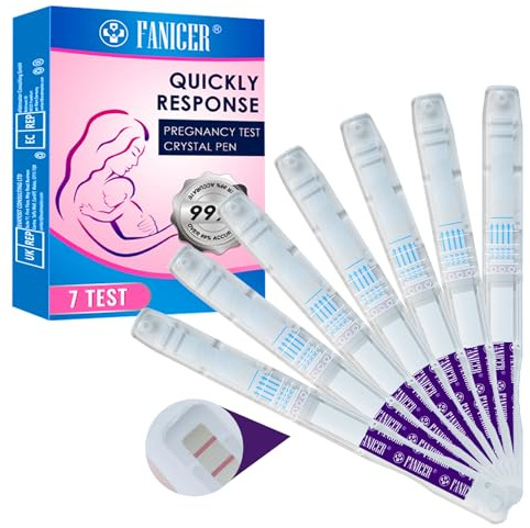 7 Pièces Test De Grossesse,Tests De Hcg Fiables,Pregnancytest,Emballés Individuellementtest,Sensibilité De 10 Miu/Ml,Détection Précoce Fiable Et Rapide Derésultat Degrossesse(Deep Purple)