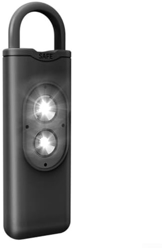 Besttoolifes Personal Alarm with 130dB Loud Siren and Dual Strobe LED Lights, Long Standby Self Defence Safety Device for Women, Children and Elderly, Portable Emergency(Black)