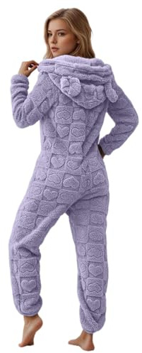 LKRSEEF Pilou Femme Polaire Combinaison Pyjama Sexy Combi Hiver Grenouillère Adulte Piloupilou