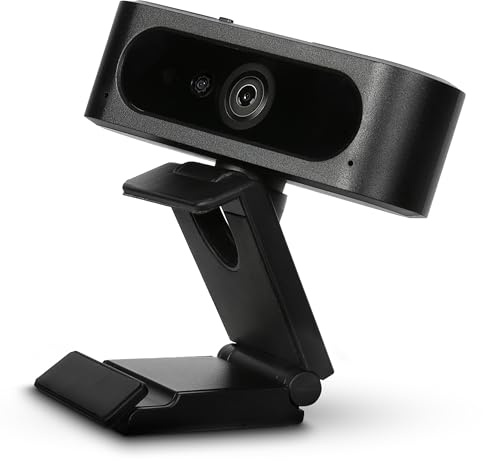 Targus Cámara web Full HD 1080p con reconocimiento facial IR, compatible con Windows Hello, micrófonos estéreo duales, cubierta de privacidad de protección espía, enfoque automático, rotación de 360°