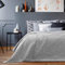 RESTILO Tagesdecke 240x260 cm Silber Steppung Velvet Samt Laila