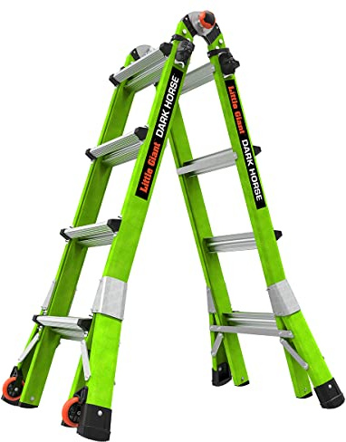 Little Giant Ladder Systems Dark Horse 2.0, M17, 17ft, Multi-Position Ladder, Fiberglass, Type 1A, 300 lbs Weight Rating, (16117-001)