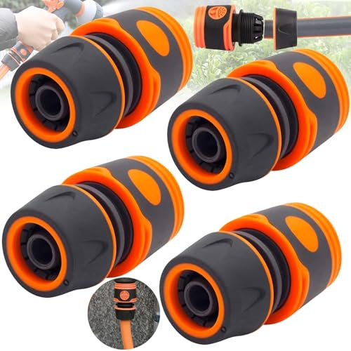 Liekadijiae 4 Pezzi Rapidi Raccordo, Innesto Rapido Raccordi, Raccordi Tubo Acqua Giardino, Connettore Rubinetto 2 in1, Collegamento Rapido per Tubo da Giardino, Connettore del Rubinetto in Plastica