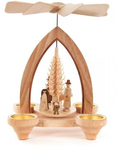 German Christmas Nativity TeaLight Pyramid