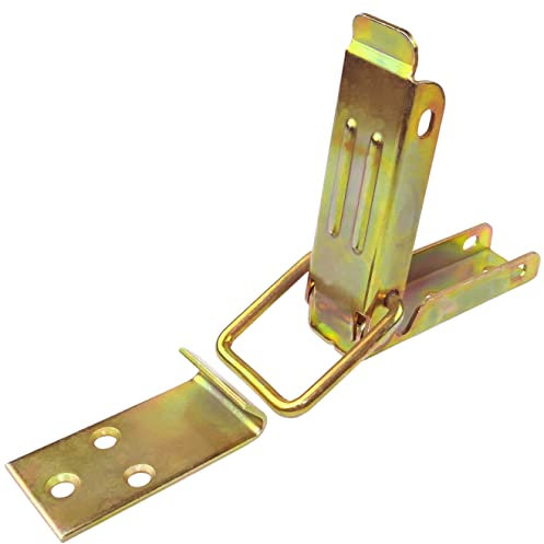 AERZETIX - C58799 - Cierre de palanca basculante 80x70mm - cierre de pestillo - en acero galvanizado amarillo - cerradura garaje taller caja de herramientas muebles maleta candado