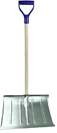 Schneeschaufel Metall Schneeschieber mit Holzstiel Schneeräumer ca. 130cm D-Griff