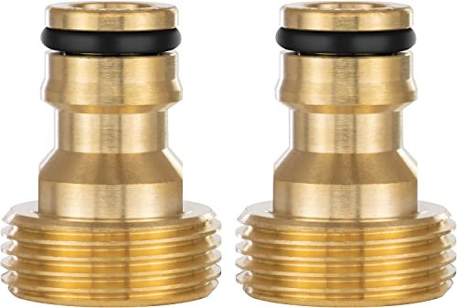 Poppstar 2x Adaptador grifo manguera con rosca exterior de 3/4 y conector macho para manguera grifo (compatible con Gardena sistema de acoplamiento)