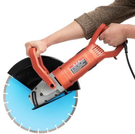 BJTDLLX Betonsäge Mauernutfräse Steinsäge Wandfräse 3000W Schlitzfräse Kabelschlitzfräse Elektrische Nut Maschine Nutfräser mit Ø 350mm Diamantblatt 3800U/min, Max. Schnitttiefe 135mm | EU STOCK