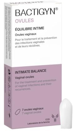 Bactigyn - Ovules vaginaux postbiotiques 5 actions - Traitement et prévention des infections vaginales (vaginites, vaginoses bactériennes, infections fongiques) et de leurs récidives - 7 ovules