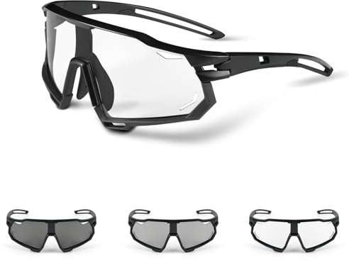 Powerruif Gafas Ciclismo Fotocromaticas Gafas de Sol Deportivas Mujeres Hombres Running Transparente MTB Bicicleta Accesorios