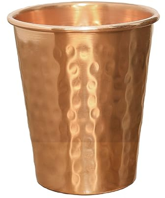 Copper Mules Tumbler with Hand Hammered Finish - Pure RAW Copper Interior for Ayruvedic Health - EXTRA Thick Copper - 14oz