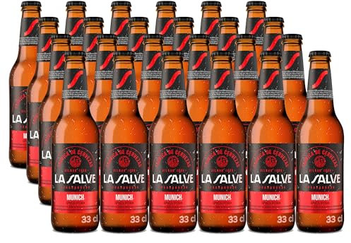 La Salve Munich Cerveza Tostada, Genuina y Refrescante, Pack 24 Botellas x 33 cl, 6.2% Alcohol