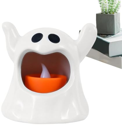 Genérico Velas Fantasma Sin Llama, Linda Lámpara Fantasma - Decoración de velas LED de terror,Luces de té LED con pilas, velas eléctricas falsas de Halloween, velas para decoración votiva