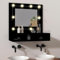 Spiegelschrank mit LED Schwarz 60x31,5x62 cm, Waschbecken