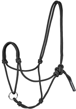 WALDHAUSEN Knot Halter with Moving Ring Black Pony